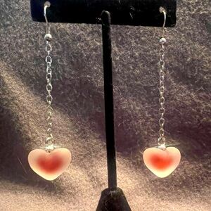 Red heart earrings